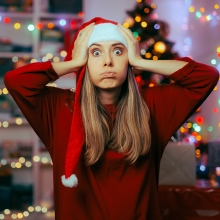 Woman stressed during holiday